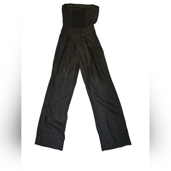 Aura the Label Buddha Wear Cora Wide Leg Black Linen Jumpsuit size Medium - Picture 5 of 11